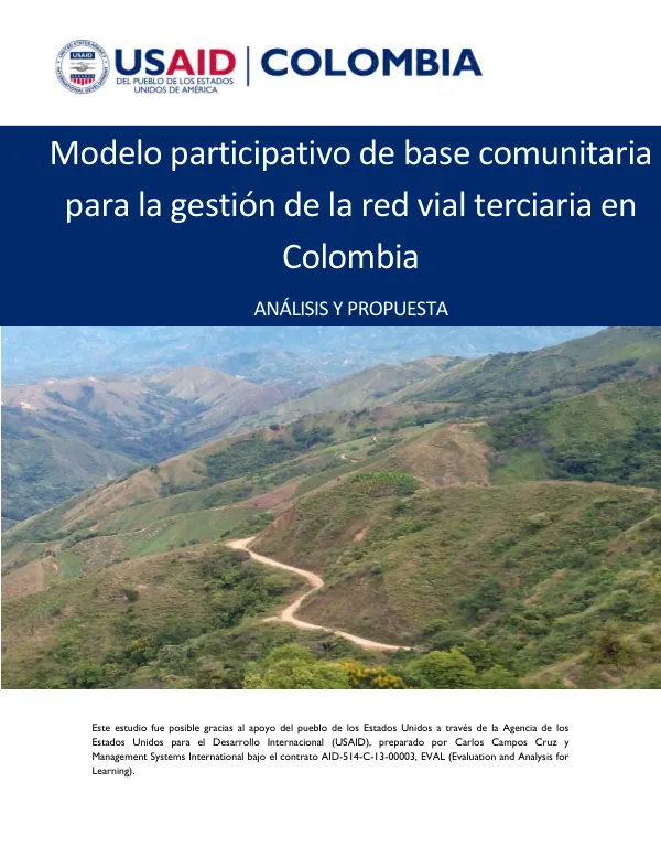 Modelo participativo para la red vial terciaria