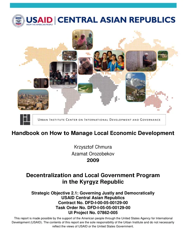 Handbook on how to manage local economic development