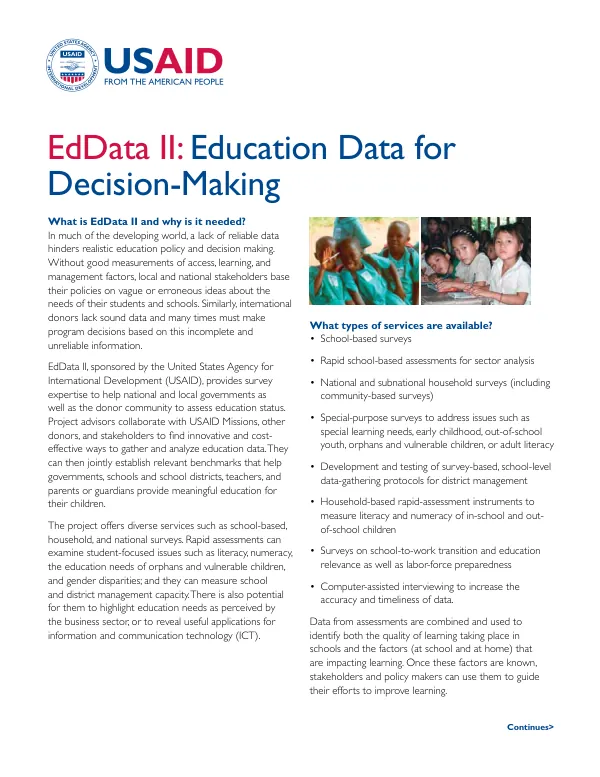 EdData II : education data for decision-making