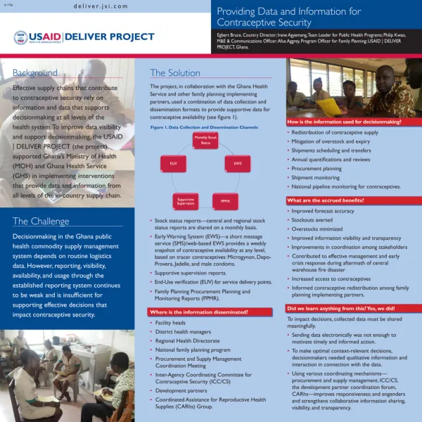 Providing Data and Information for Contraceptive Security