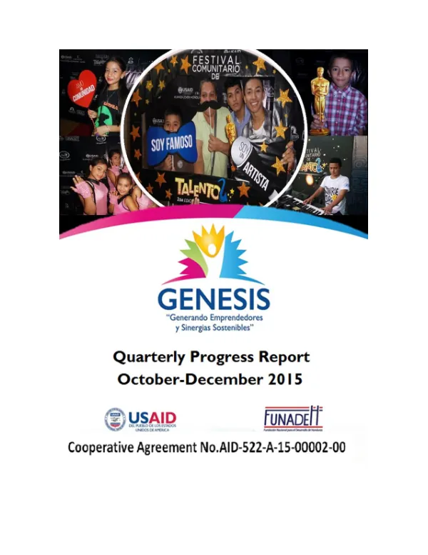 Generating Entrepreneurs and Sustainable Synergies (GENESIS) Project Report