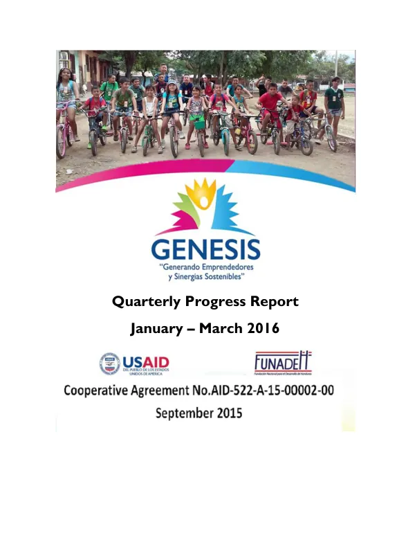 Quarterly Progress Report January – March 2016