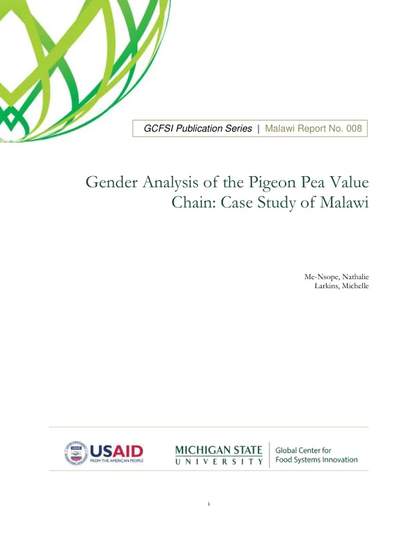 Gender Analysis of the Pigeon Pea Value Chain: Case Study of Malawi