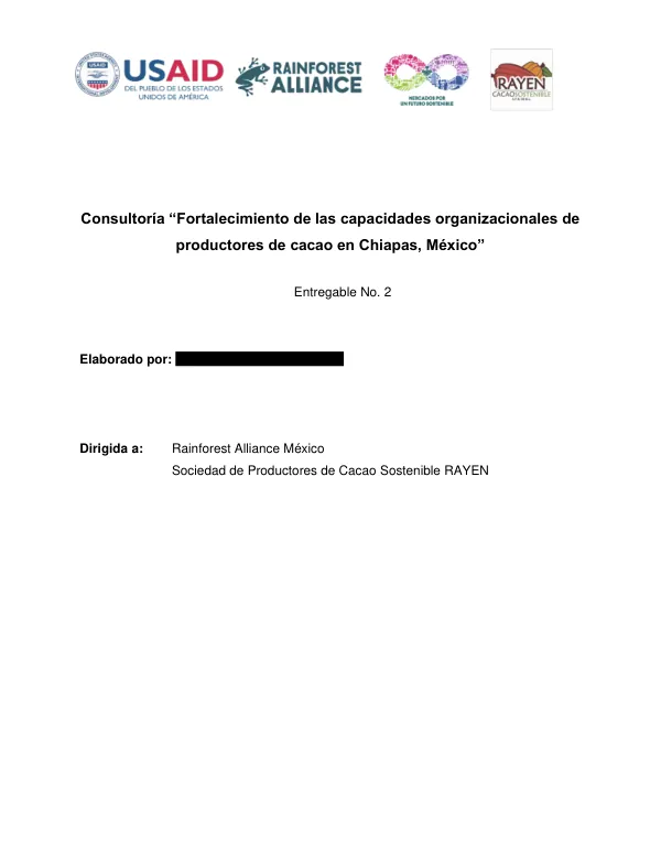 Fortalecimiento de las capacidades organizacionales de productores de cacao en Chiapas, México