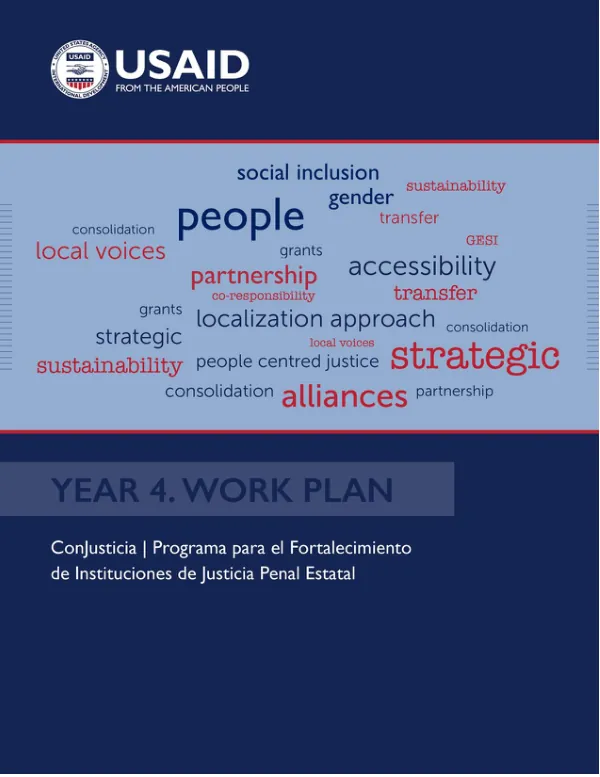 ConJusticia Year 4 Workplan