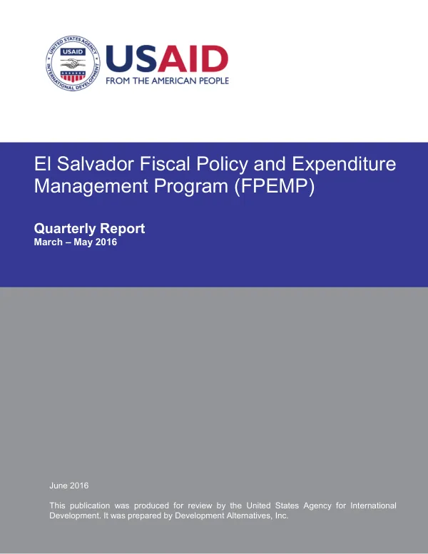Fiscal Policy and Expenditure Management Program (FPEMP) Quarterly Report March – May 2016