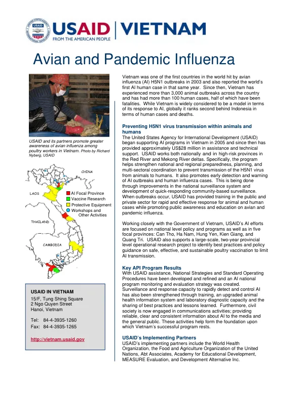 Avian and pandemic influenza