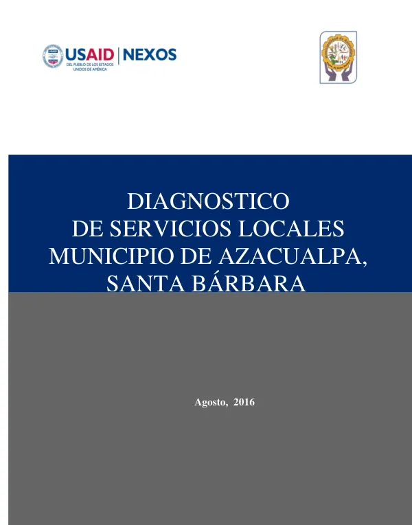 Diagnóstico de Servicios Locales del Municipio de Azacualpa, Santa Bárbara