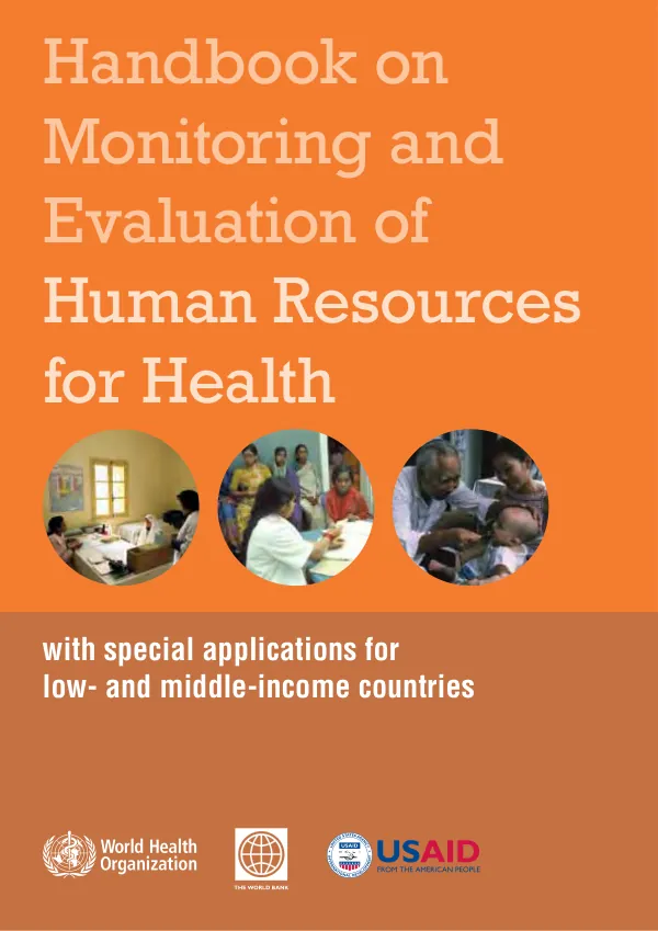 Handbook on monitoring and evaluation of human resources for health, with special applications for low- and middle-income countries