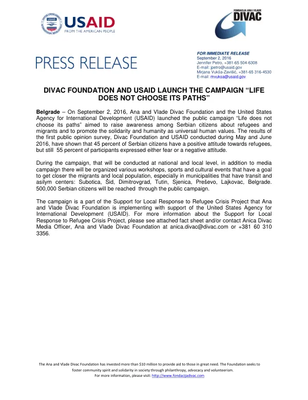 Support for Local Response to Refugee Crisis Project