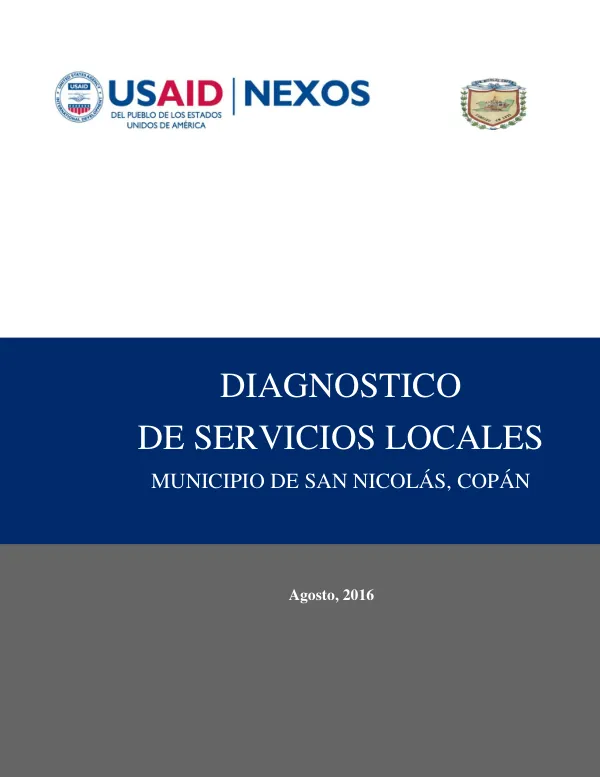 Diagnóstico de Servicios Locales Públicos del Municipio de San Nicolás, Copán