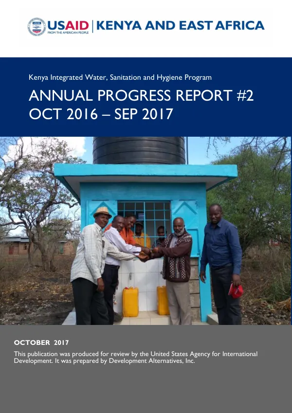 Kenya Integrated Water, Sanitation and Hygiene project (KIWASH) works to improve the health of 1 million Kenyan citizens through the development and health of sustainable water, hygiene and nutrition services