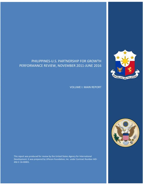 Philippines-U.S. Partnership for Growth Performance Review, November 2011-June 2016