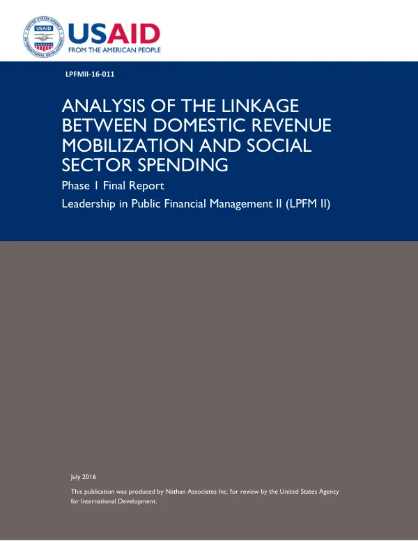 Analysis of the Linkage Between Domestic Revenue Mobilization and Social Sector Spending