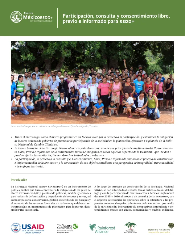 Intercambio de experiencias del tema de salvaguardas con el Ejido San Agustín, Yucatán.