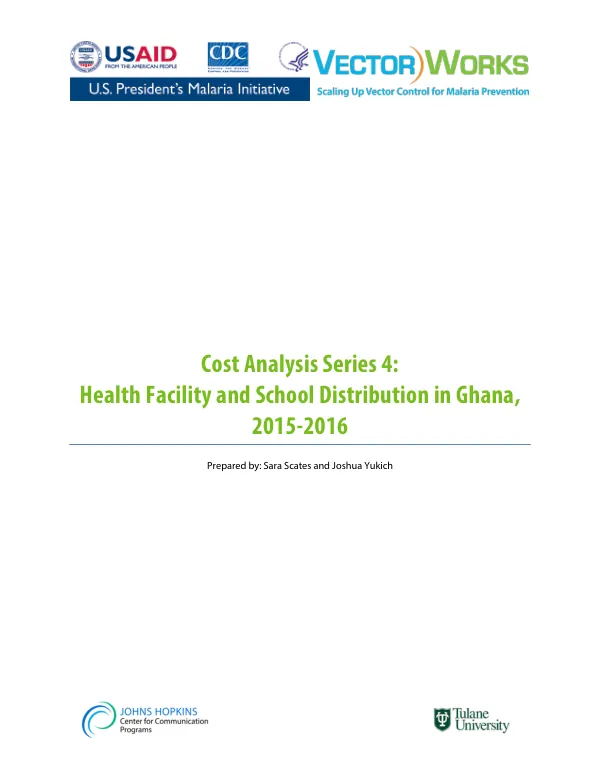 Cost Analysis Series 4: Health Facility and School Distribution in Ghana, 2015-2016
