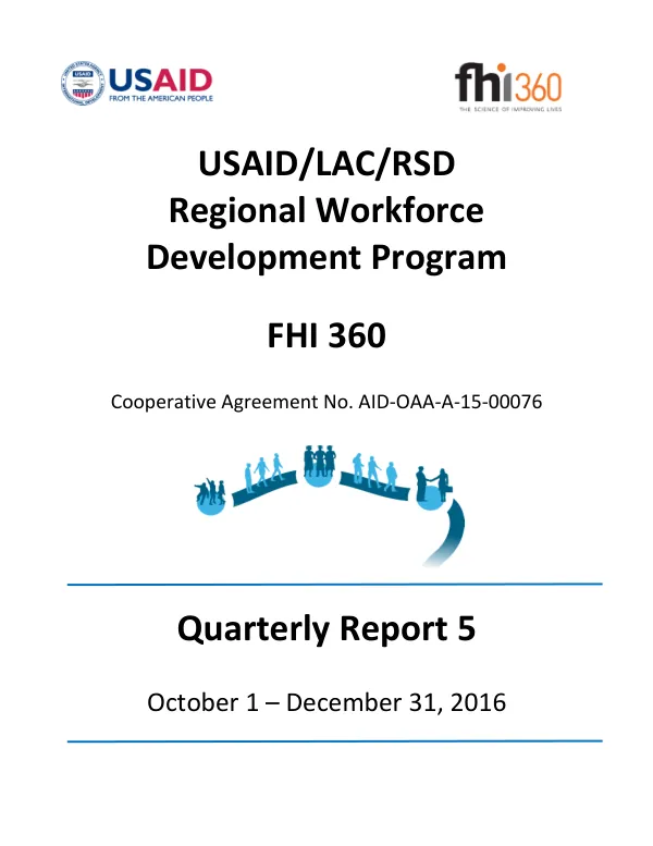Quarterly Report 5: Regional Workforce Development Program