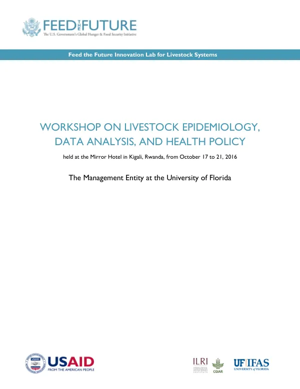 Workshop on Livestock Epidemiology, Data Analysis, and Health Policy