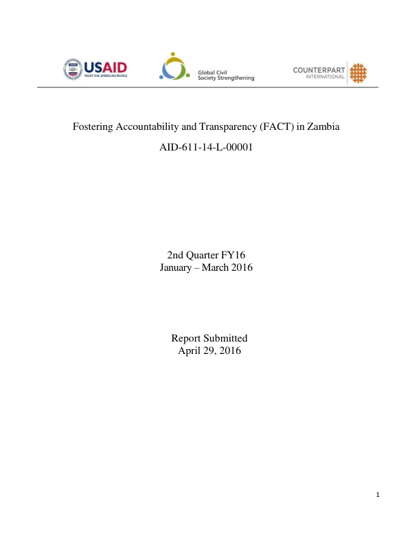 Fostering Accountability and Transparency (FACT) in Zambia