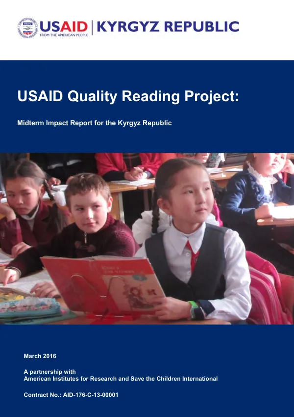 USAID Quality Reading Project: Midterm Impact Report for the Kyrgyz Republic