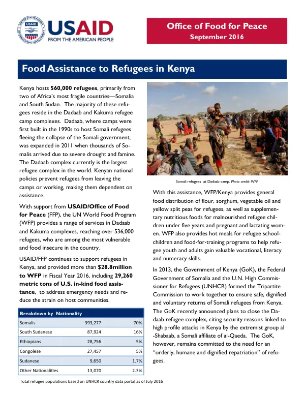 Food Assistance to Refugees in Kenya
