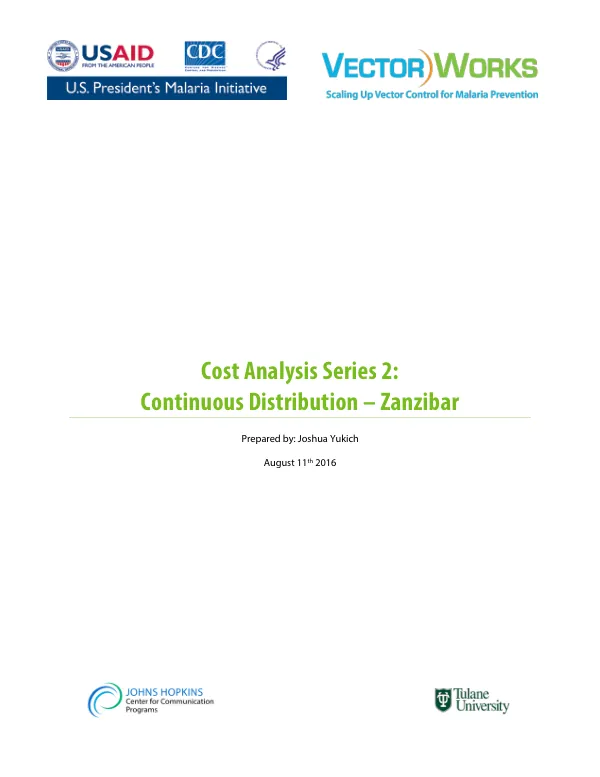 Cost Analysis Series 2: Continuous Distribution – Zanzibar