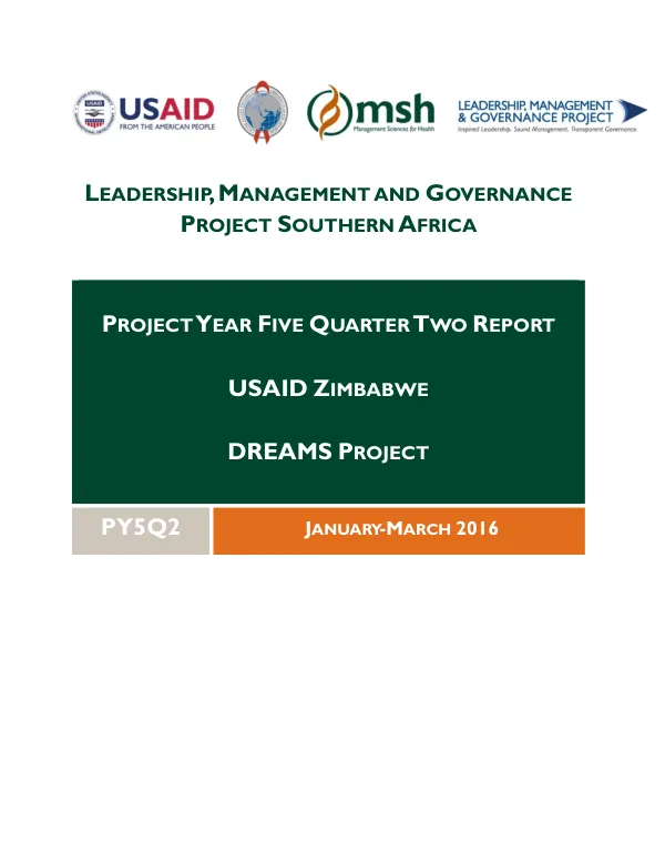 Leadership, Management and Governance Project Project Year Five Quarter Two Report