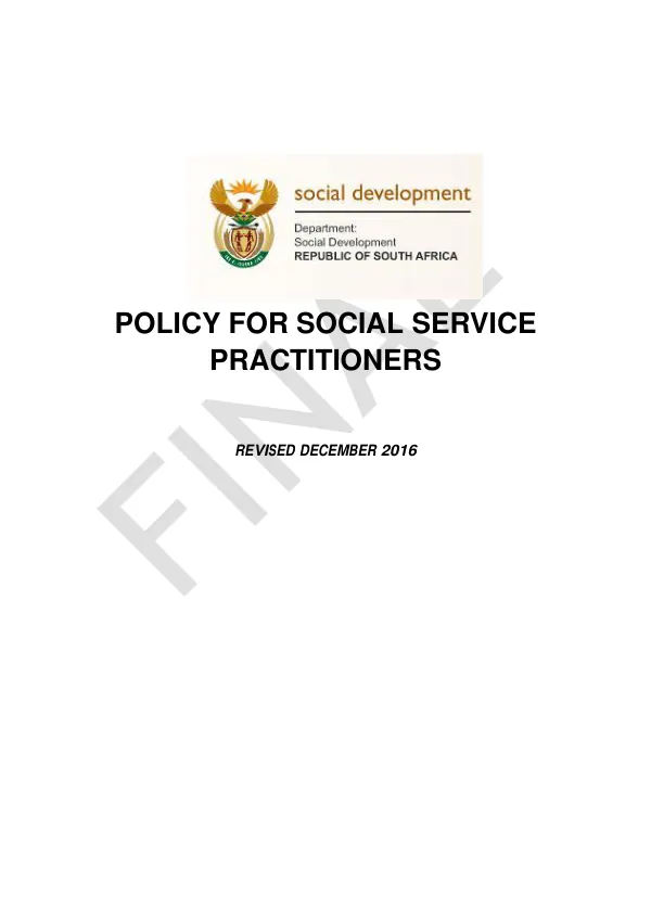Policy for Social Service Practitioners