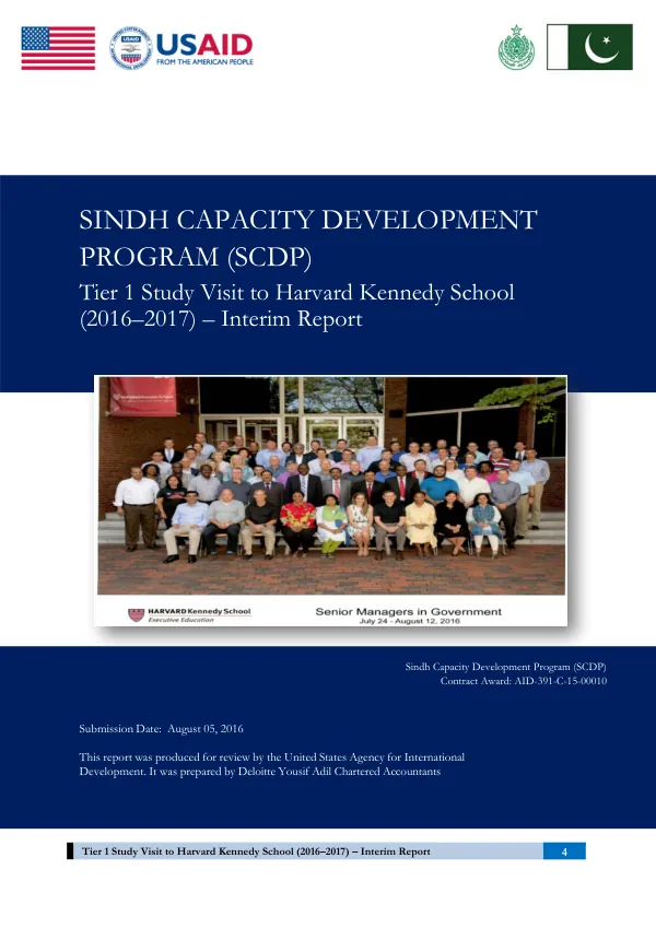 Tier 1 Study Visit to Harvard Kennedy School (2016–2017) – Interim Report