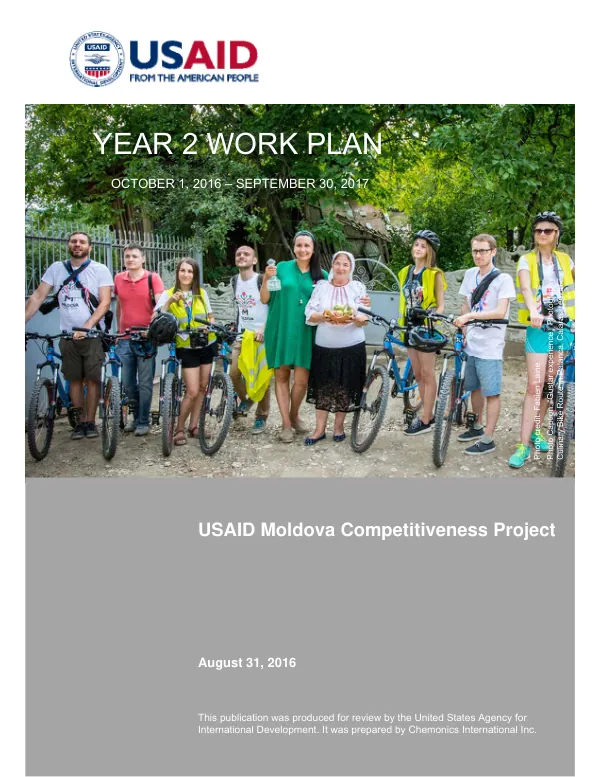 Moldova Competitiveness Project Year 2 Work Plan