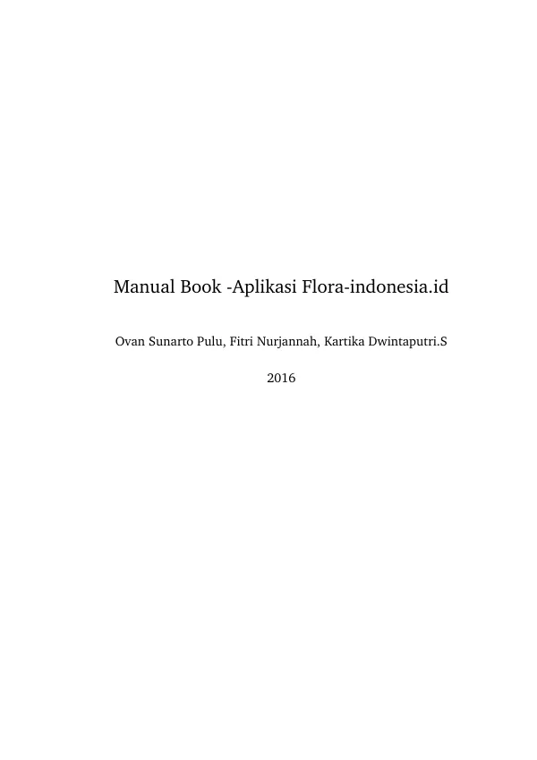 Manual Book - Aplikasi Flora-Indonesia.id
