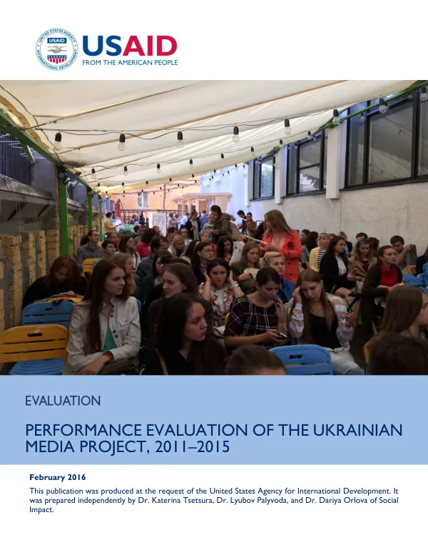 Performance Evaluation of the Ukraine Media Project, 2011–2015