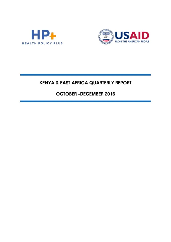 Kenya & East Africa Quarterly Report