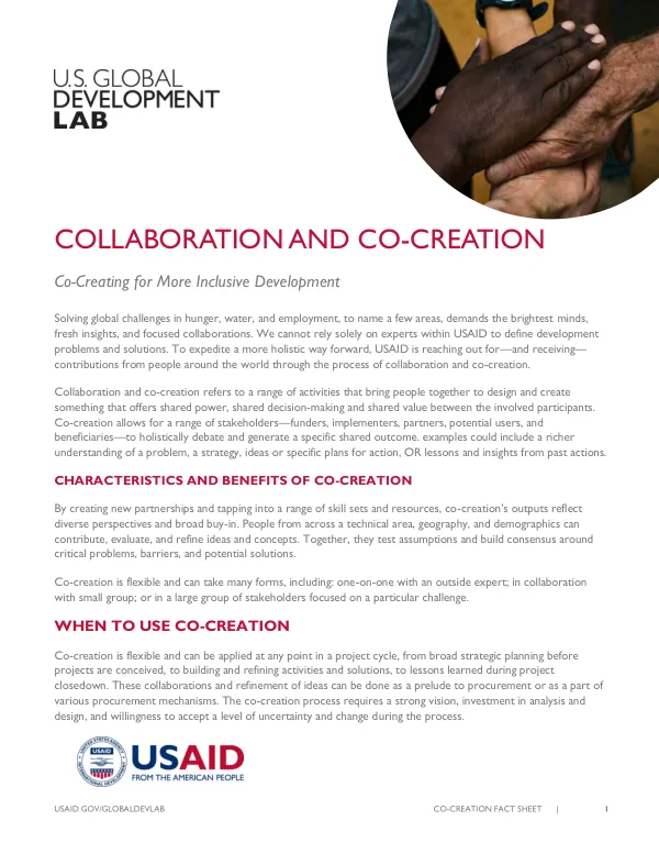 Co-Creation Fact Sheet
