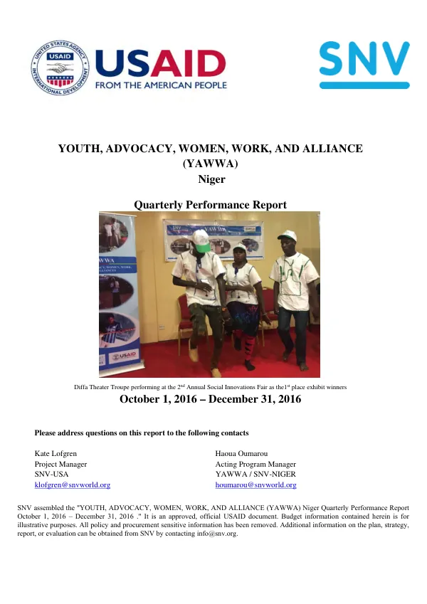 SNV Quarterly Report-YAWWA-Year 3 Quarter 1
