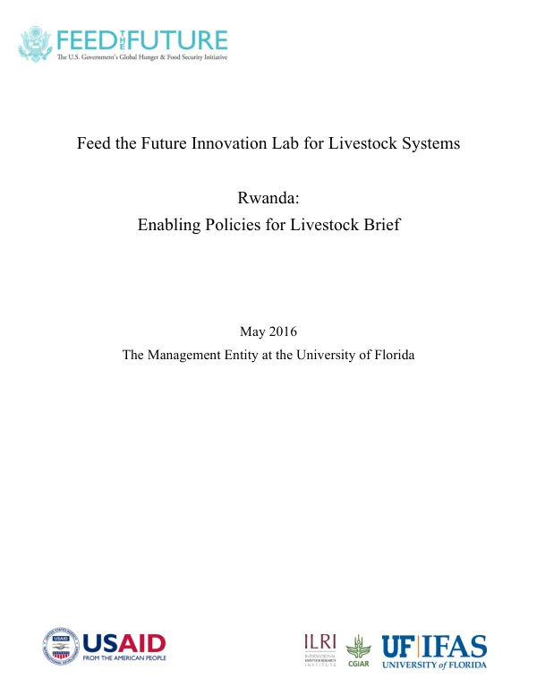 Rwanda: Enabling Policies for Livestock Brief