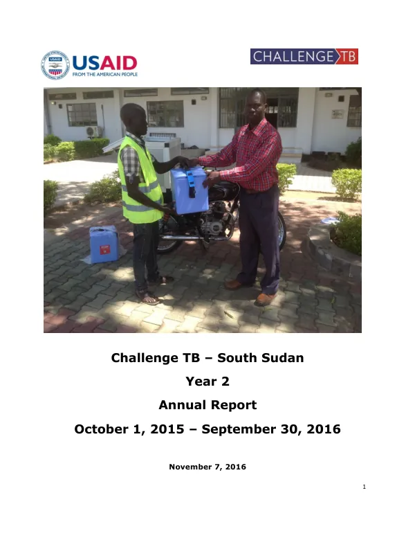Annual Report: Challenge TB – South Sudan Year 2