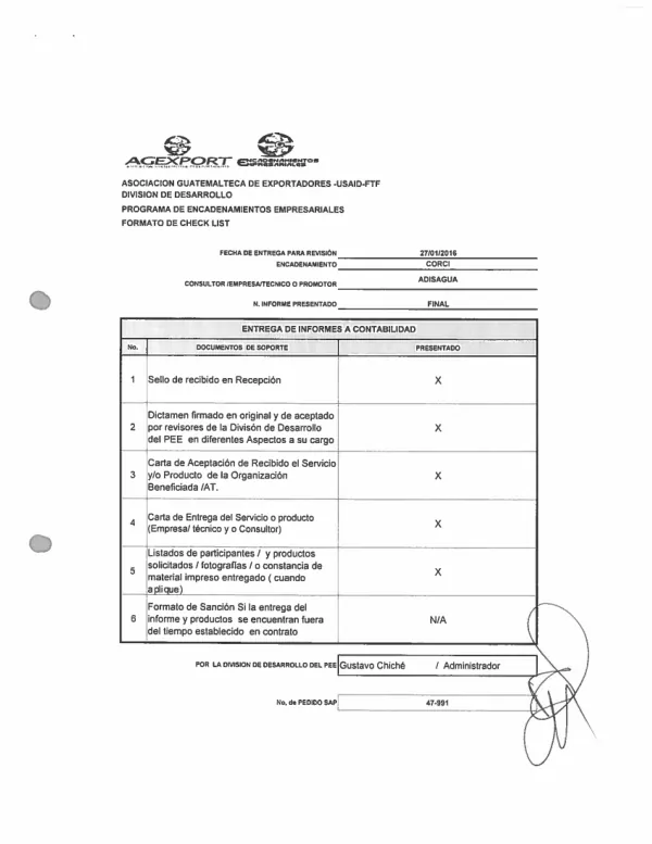 Consultoría para la Capacitación y Establecimiento de Parcelas Demostrativas de Buenas Prácticas Agrícolas en CORCI. RVCP/AGEXPORT
