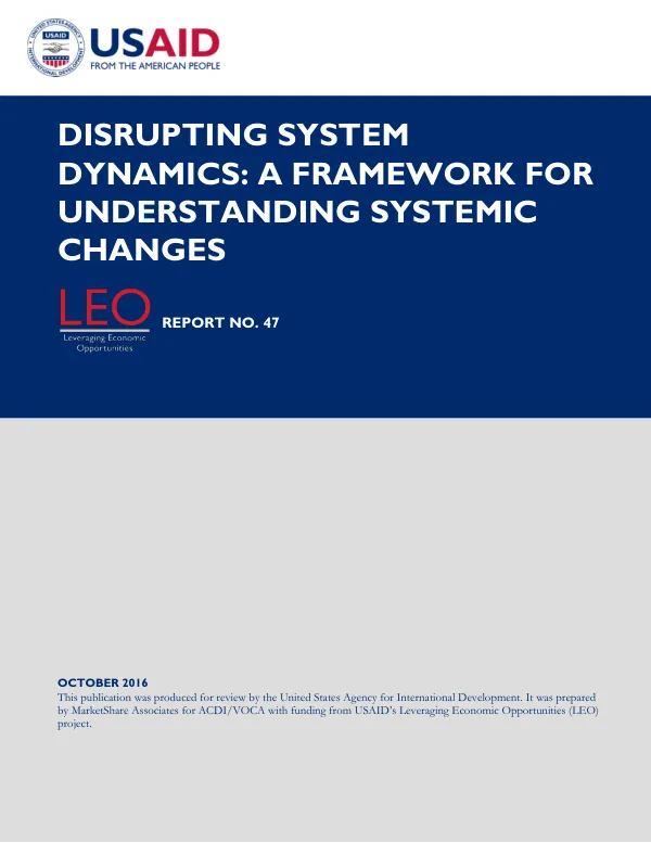 Disrupting System Dynamics: A Framework for Understanding Systemic Changes