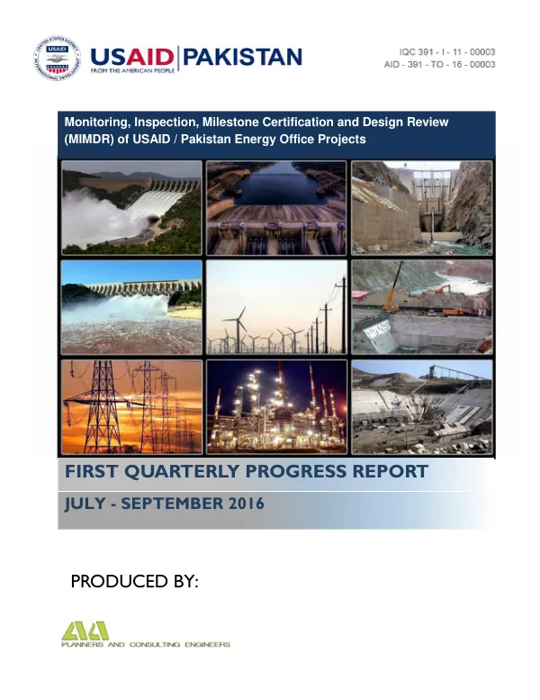 First Quarterly Progress Report: July - September 2016