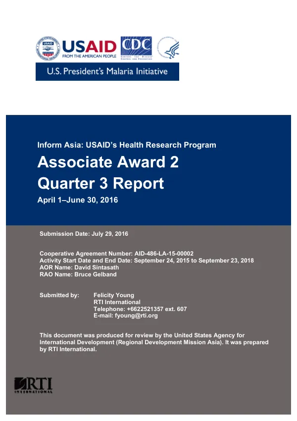 Inform Asia: USAID’s Health Research Program Associate Award 2