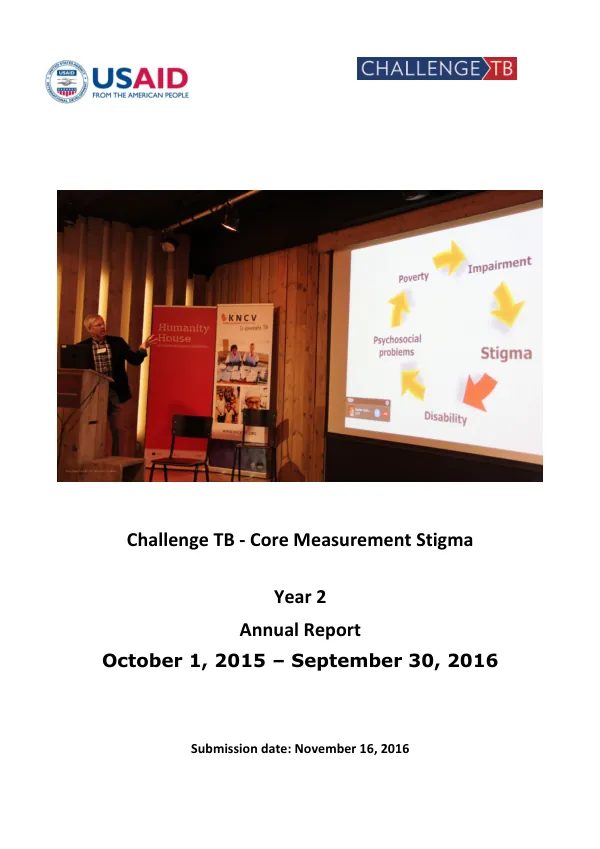 Annual Report: Challenge TB - Core Measurement Stigma