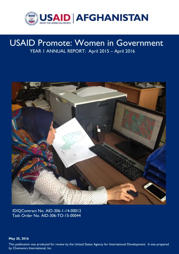 USAID Promote: Women in Government Year 1 Annual Report