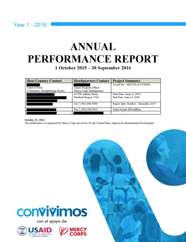 Final Report: Community Strengthening Project (Convivimos) in Guatemala