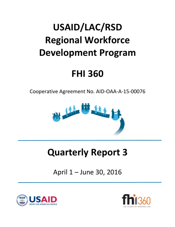 Quarterly Report 3: Regional Workforce Development Program