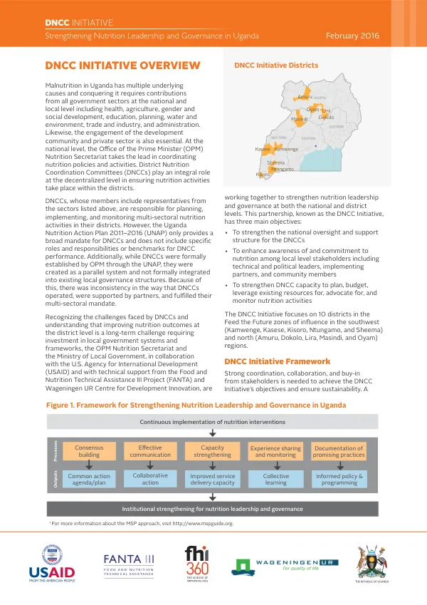 DNCC Initiative Overview: Strengthening Nutrition Leadership and Governance in Uganda