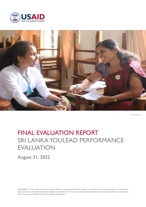 YouLead Final Evaluation Report: Sri Lanka YouLead Performance Evaluation