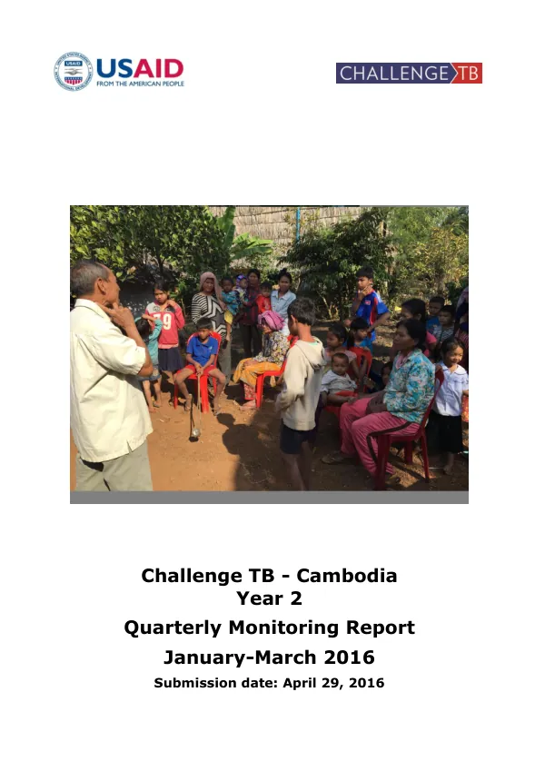 TB CARE Annual Work Plan and Budget