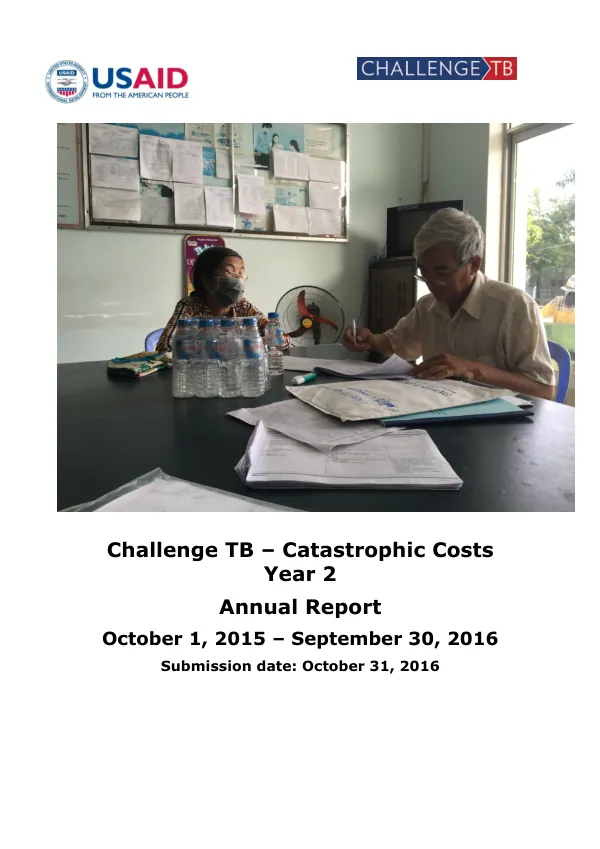 Annual Report: Challenge TB – Catastrophic Costs Year 2