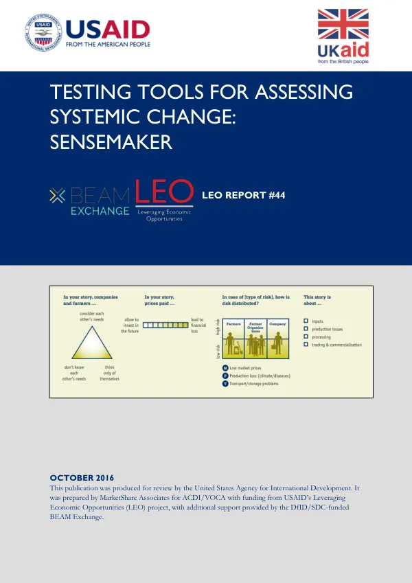 Testing Tools for Assessing Systemic Change: SenseMaker